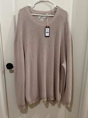 Men’s Grayers Shaker Stitch Crewneck Sweater Peyote Neutral XXL NWT